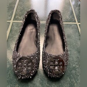 Tory Burch Women's Black Shimmery Flats